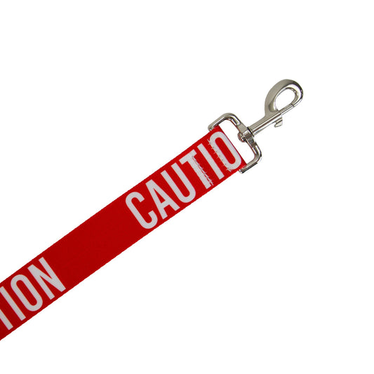 Ancol 40mm Awareness Lead Red - Caution close up