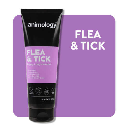 Animology Flea and Tick Dog Shampoo 250ml product tube