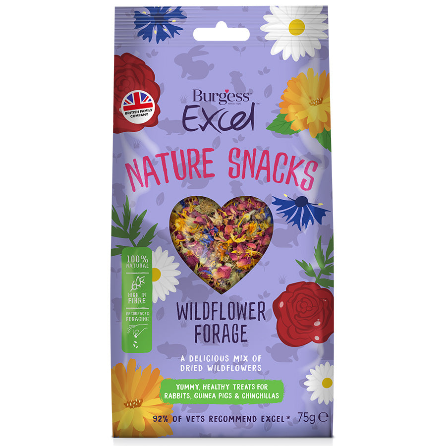 Burgess Excel Nature Snacks Wildflower Forage, 75 g