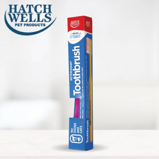 Hatchwells DentiFresh Veterinary Toothbrush packaging and brush