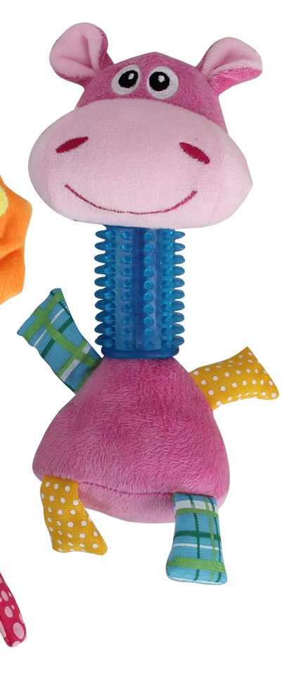 Pink Pawise Puppy Long Neck giraffe dog toy