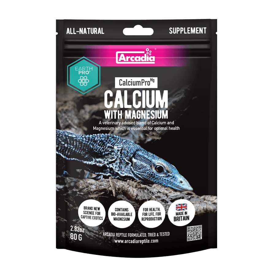 Arcadia EarthPro CalciumPro-Mg reptile supplement 80g pouch, isolated