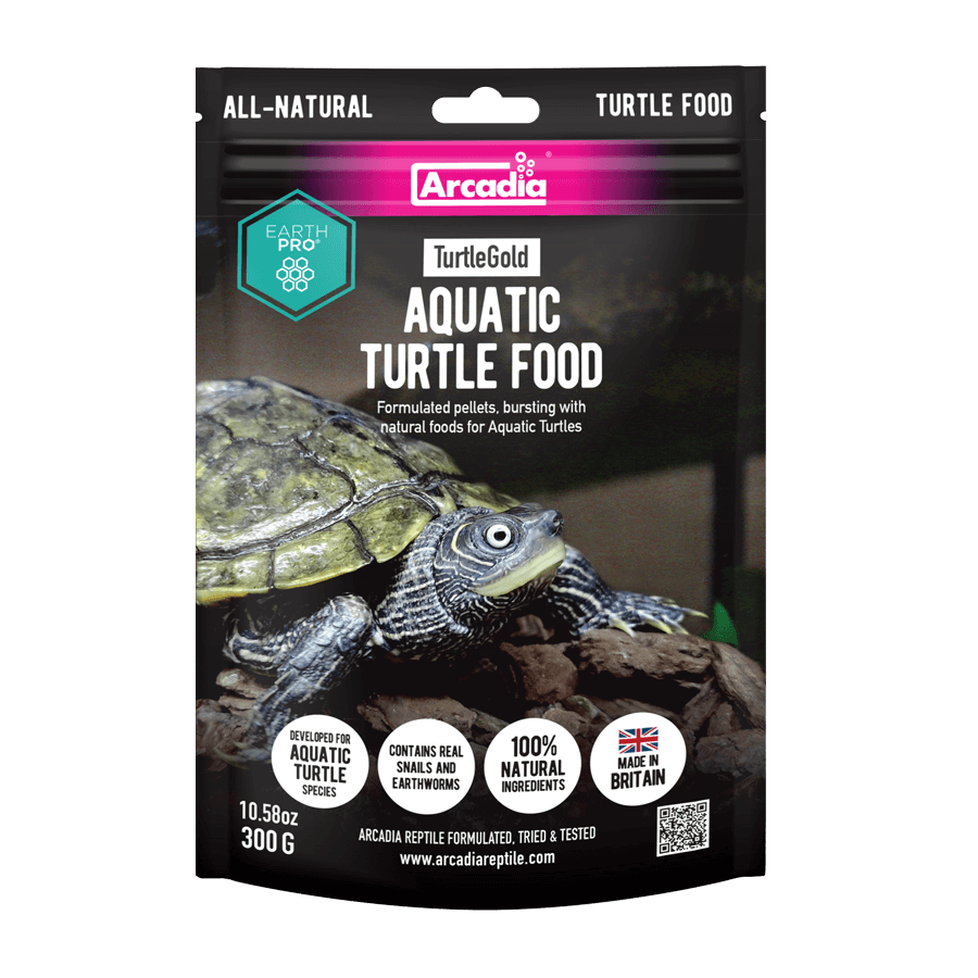 Arcadia EarthPro TurtleGold aquatic turtle food 300g pouch, isolated