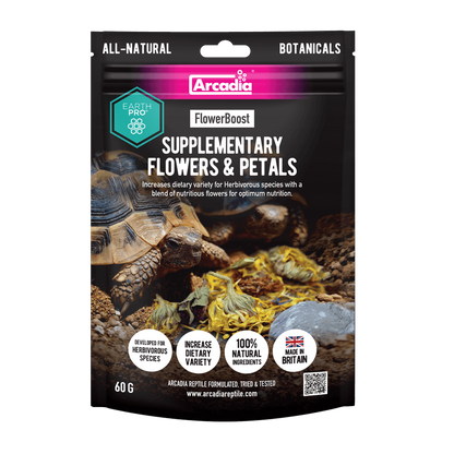 Arcadia EarthPro FlowerBoost supplementary flowers and petals 60g pouch, isolated
