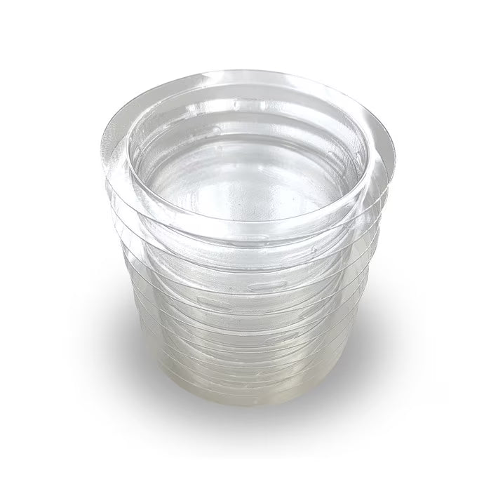 Stack of ten clear HabiStat arboreal feeding ledge replacement cups