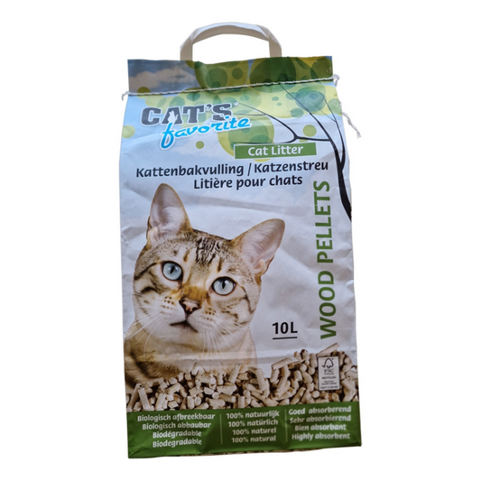 Cats Favourite Wood Pellet Cat Litter 10L bag