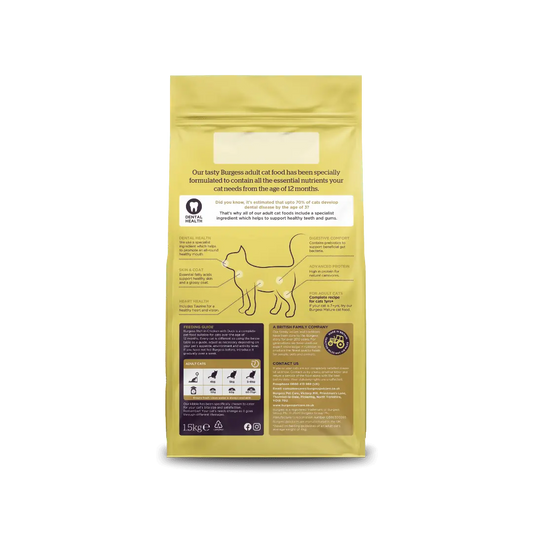 Burgess Adult Cat Chicken with Duck 1.5kg back pack
