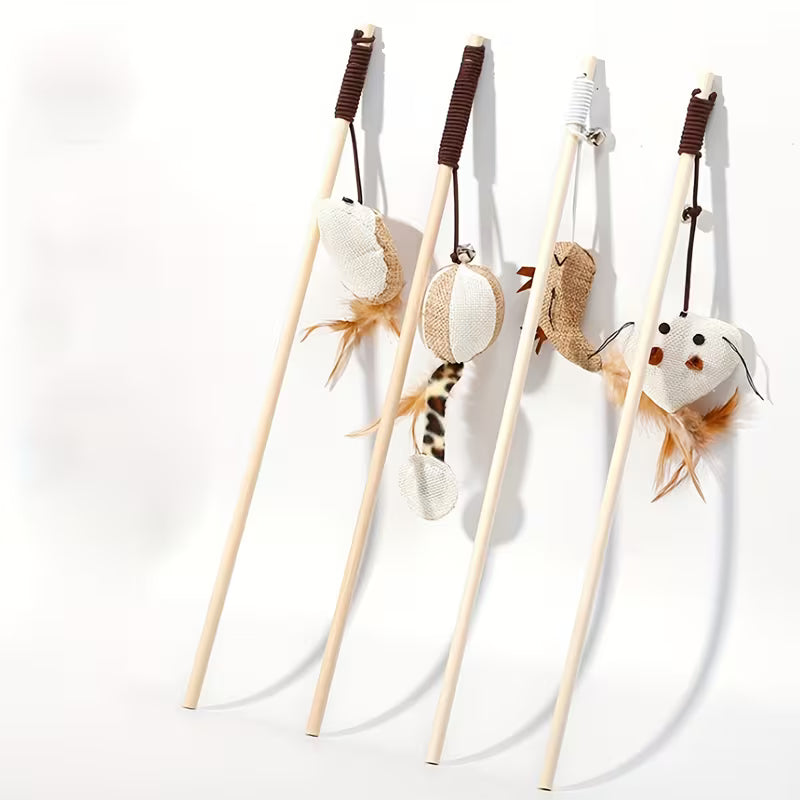 Natural-Style Cat Teaser Wand