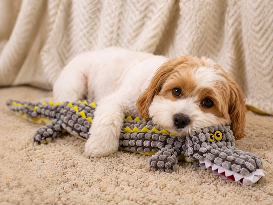 Crocodile Fluffless Squeaky Dog Toy