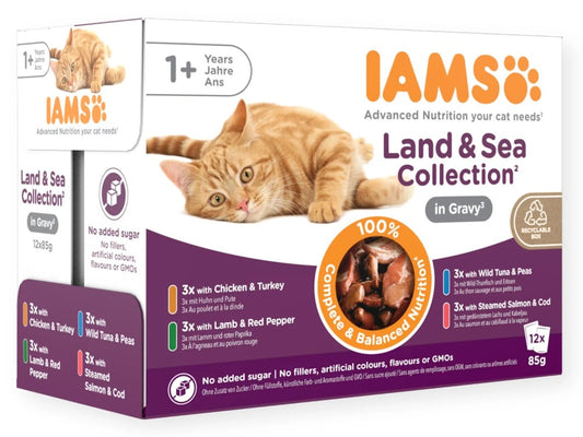 IAMS Delights Adult Land & Sea Collection in Gravy