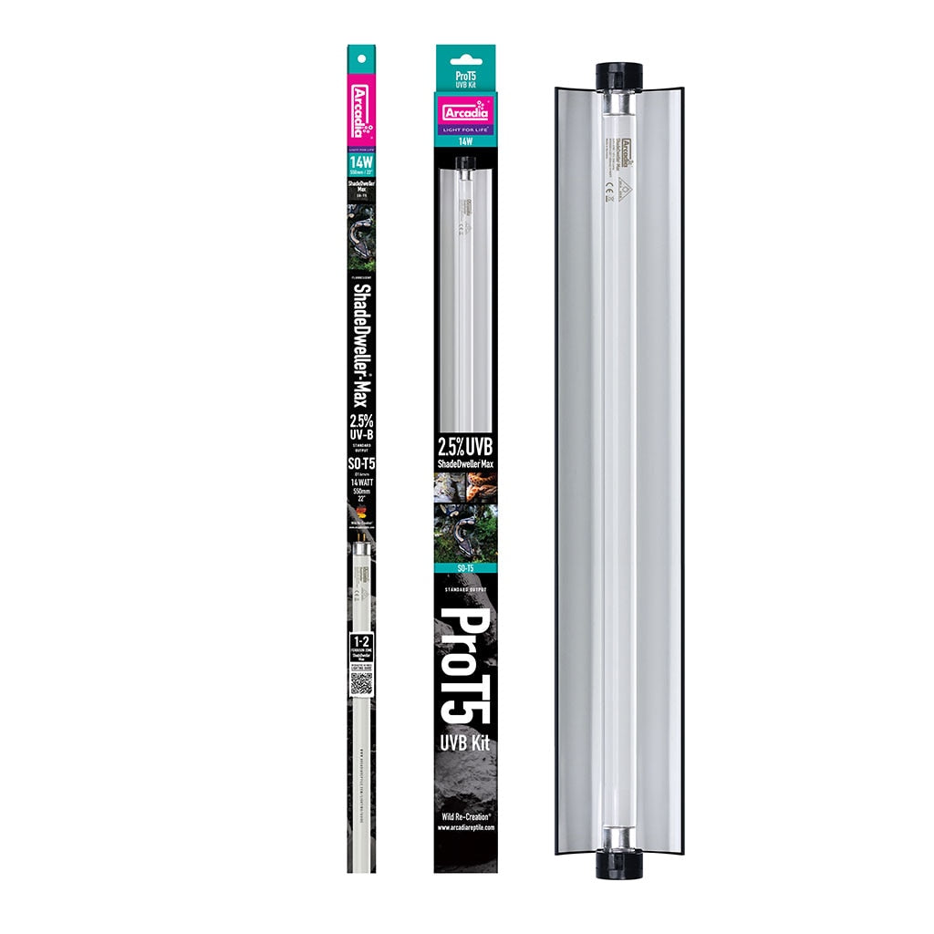 Arcadia Pro T5 UVB Kit – ShadeDweller Max 2.5% 14 Watt — RARTP14S product packshot