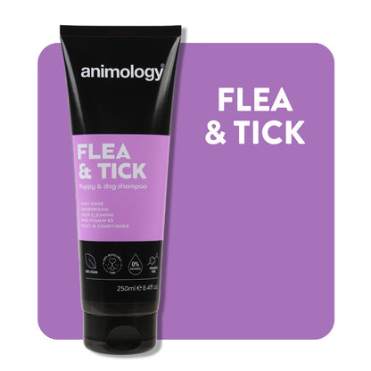 Animology Flea and Tick Dog Shampoo 250ml product tube