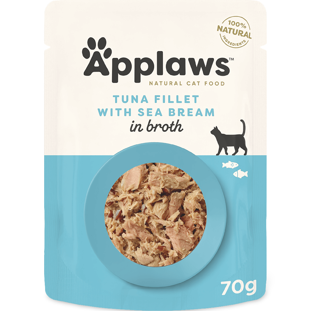 Applaws Tuna and Sea Bream in Broth cat food pouch, 70 g