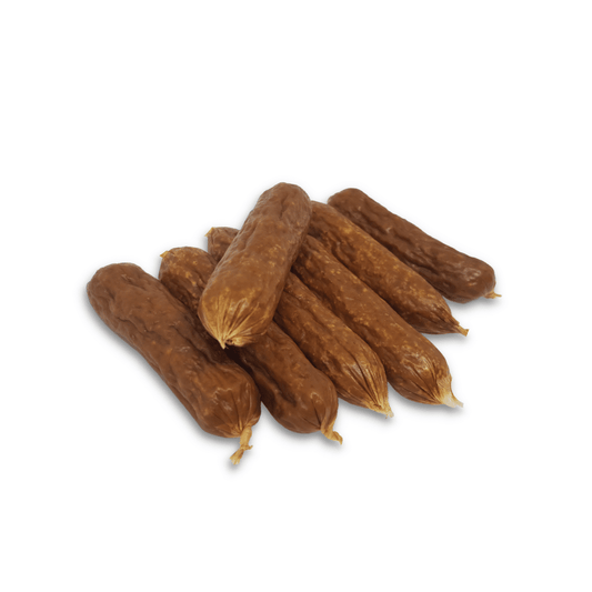 Atlas & Tail Chicken Bangers sausage treats shown out of the bag