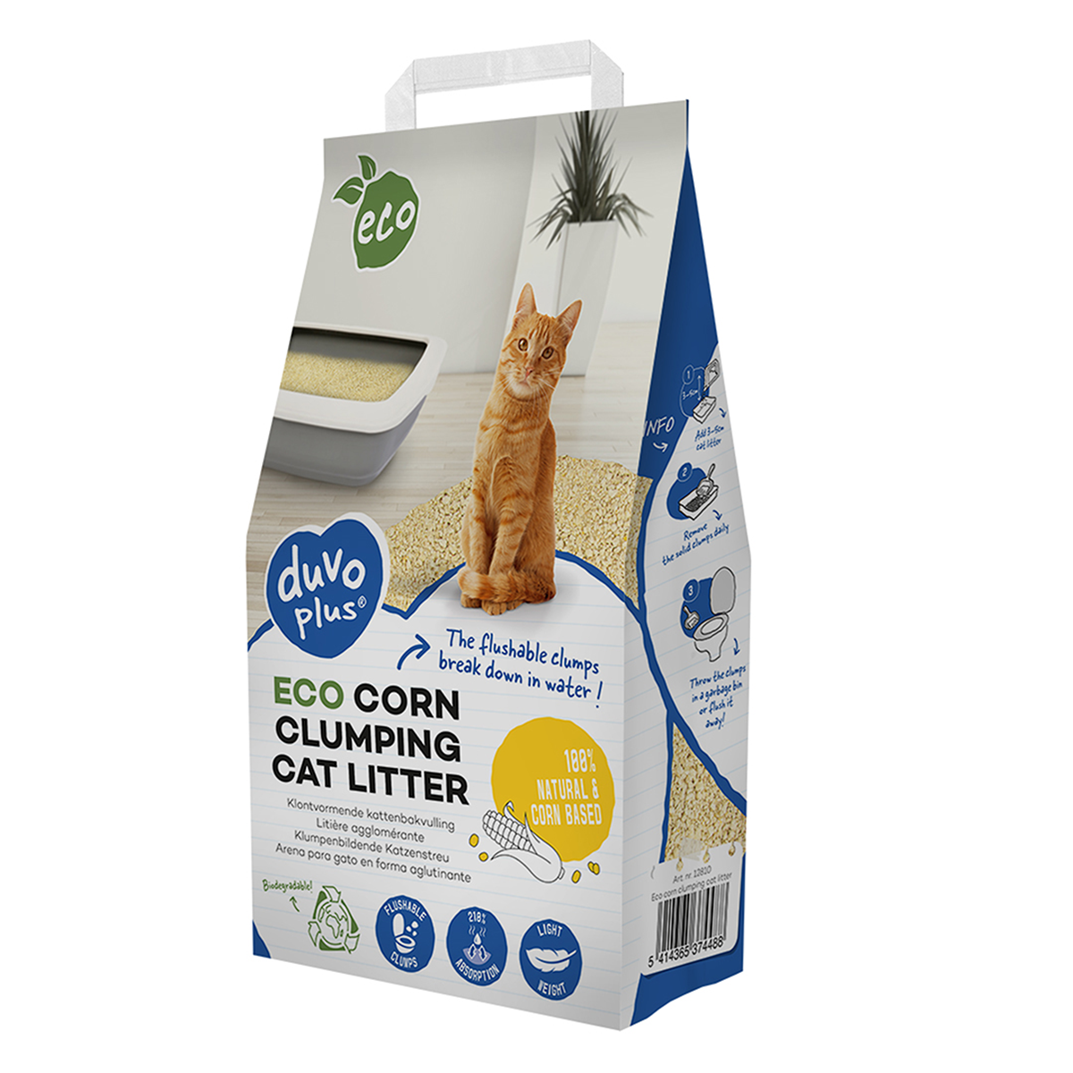 duvoplus ECO Corn Clumping Cat Litter 3.5kg product image