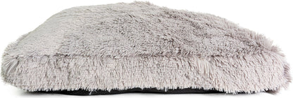 Side view of Duvoplus Snug rectangular pet bed in light grey