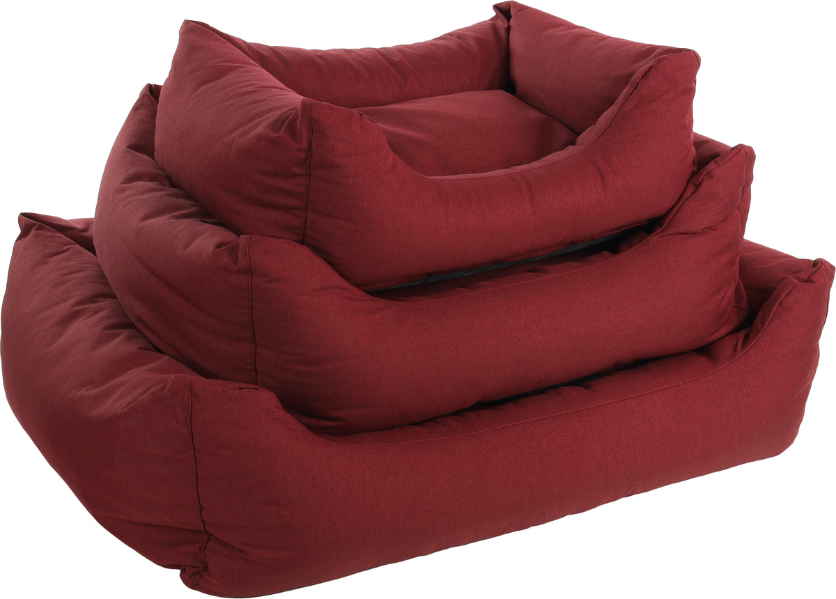 Flamingo Geneve rectangular Bordeaux dog bed, 80 cm