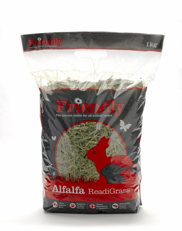 Friendly Alfalfa ReadiGrass 1kg bag front view