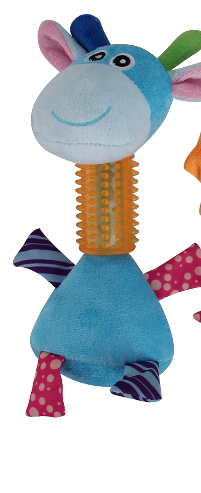 Blue Pawise Puppy Long Neck hippo dog toy