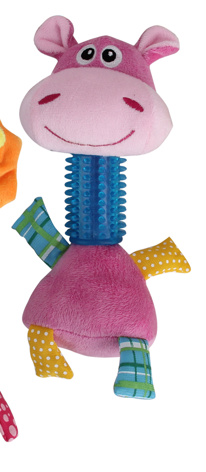 Pink Pawise Puppy Long Neck giraffe dog toy