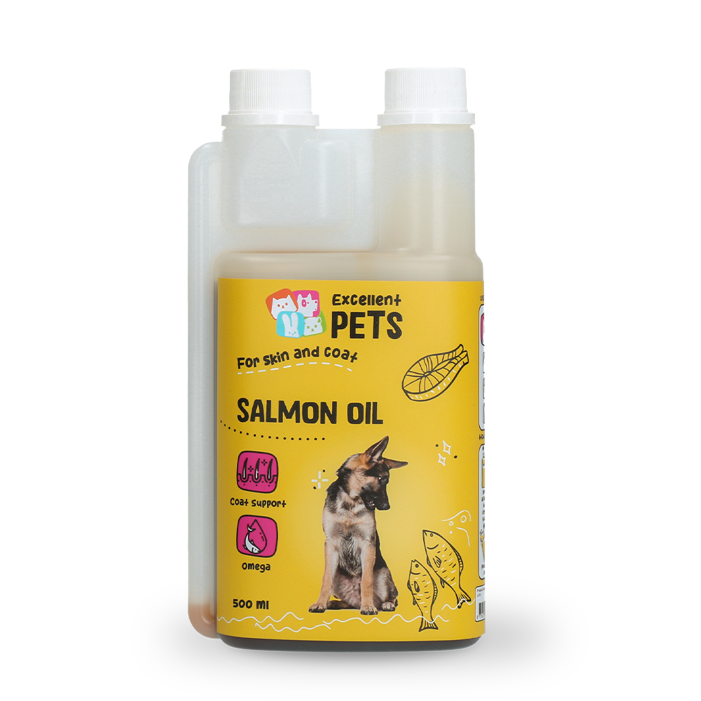Excellent Pets Dog Salmon Oil 500ml twin-neck bottle