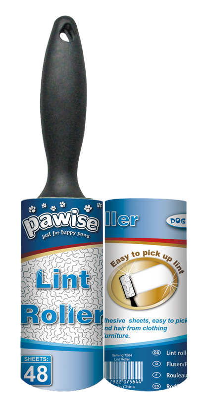 Pawise lint roller with fitted adhesive roll and replacement roll