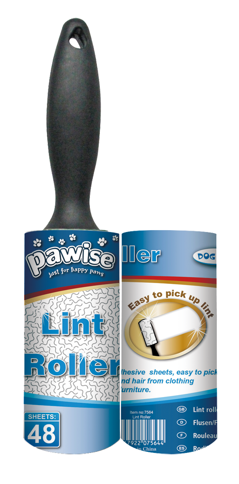 Pawise lint roller with fitted adhesive roll and replacement roll