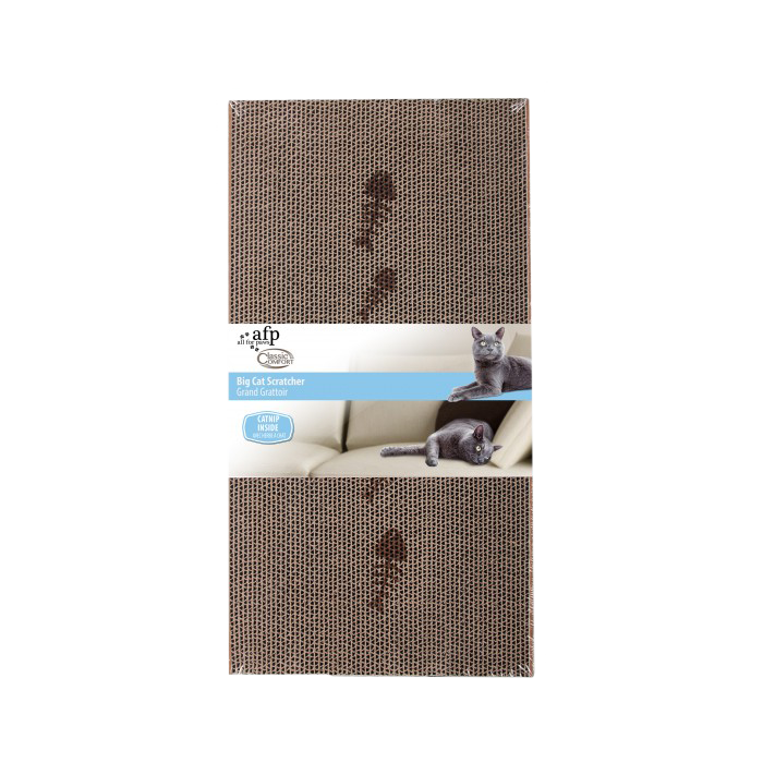 Classic Comfort cat scratcher packaging showing the reversible scratching surfaces