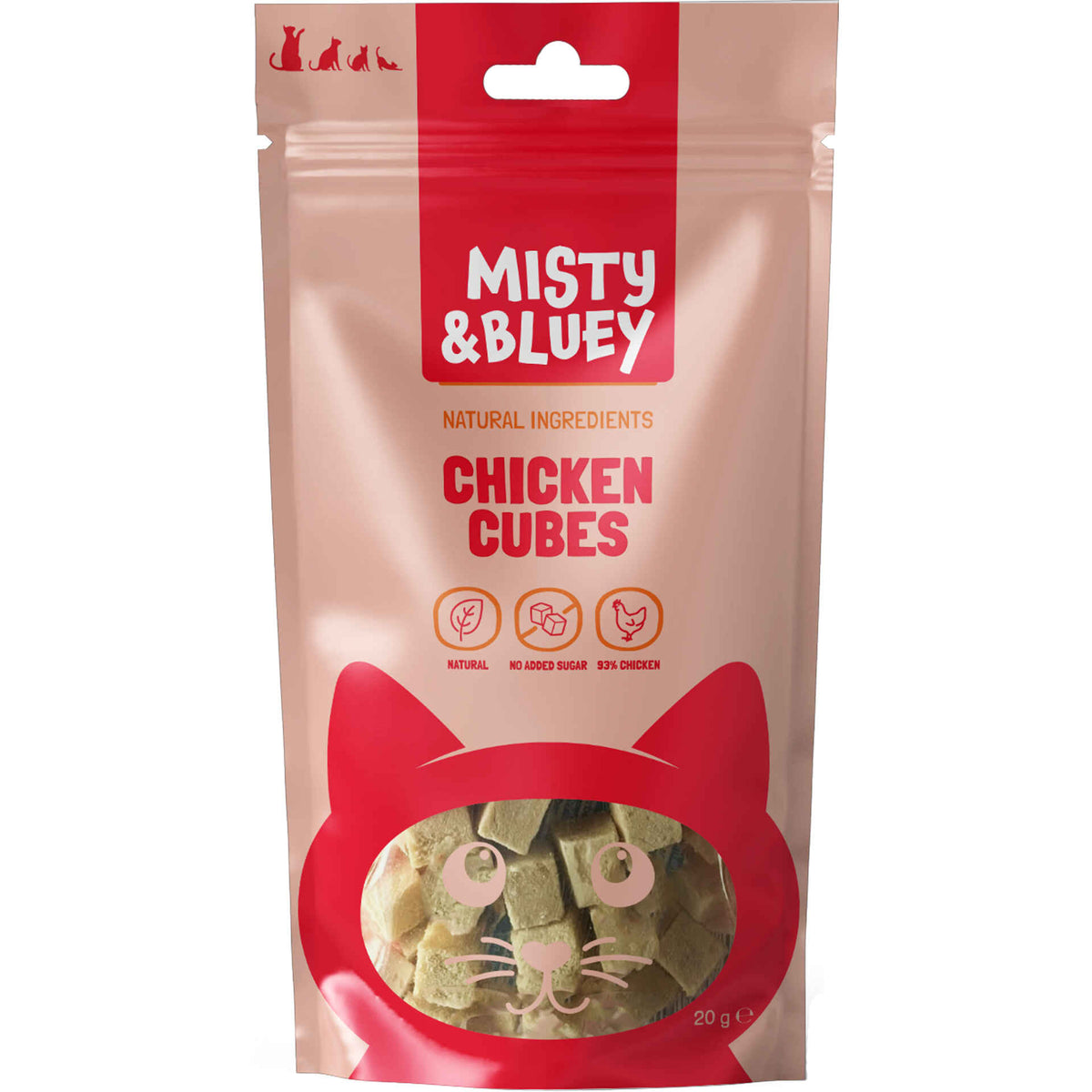 Misty & Bluey Chicken Cubes Cat Treats 20g