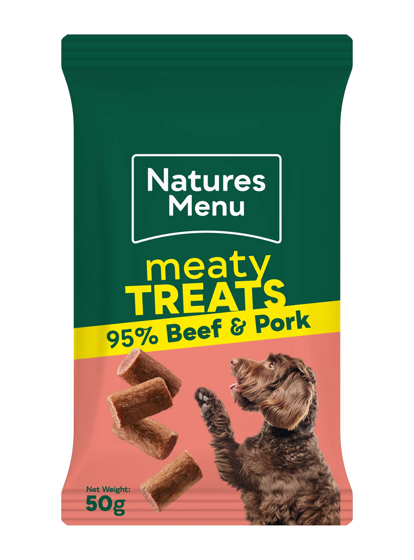 Natures Menu Beef & Pork Meaty Dog Treats 50g