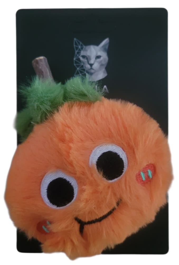 Bella orange cat plush toy with stick