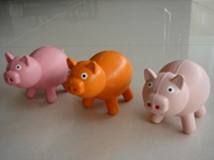 Rubber pig toy with squeak