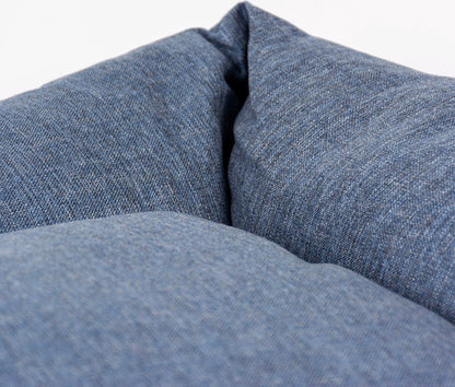 Duvo Textura ECO dog bed, blue, side view