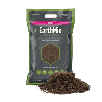 Arcadia EarthMix Tropical & Forest 10L bag with loose substrate, isolated